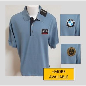 New AUDI LOGO XL Blue Ping Mens Cotton #D14 Golf Polo